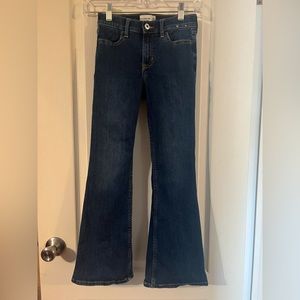 Abercrombie Kids girls high rise flare dark wash jeans regular length 9/10